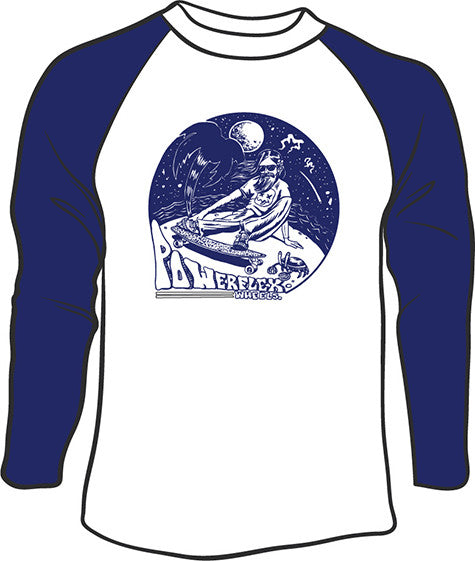 Hippy Mens Raglan T-shirt White/Navy
